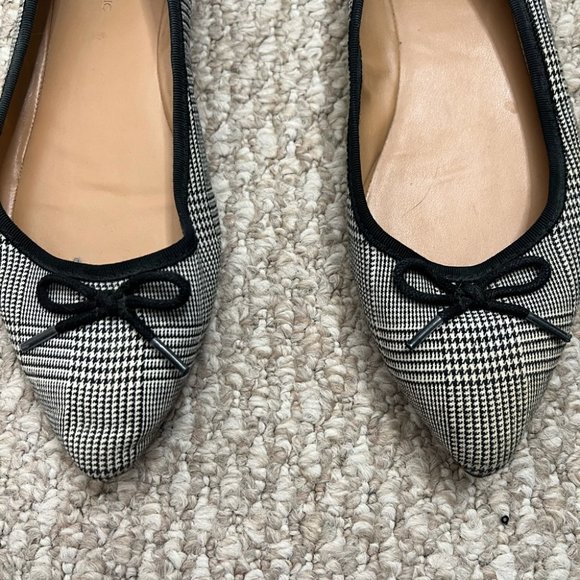 Banana republic flats bow pointed toe black white size 8 - Picture 2 of 8